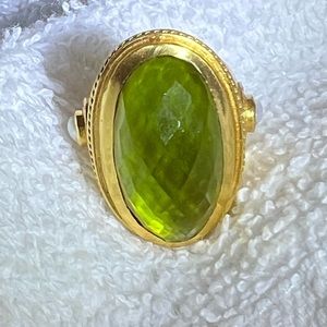 NWT - JULIE VOS CANNES RING in IRIDESCENT JADE GREEN